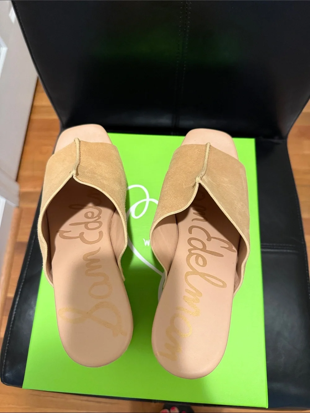 Sam Edelman Womens Tan Suede Platform Mule Heels New 8.5
